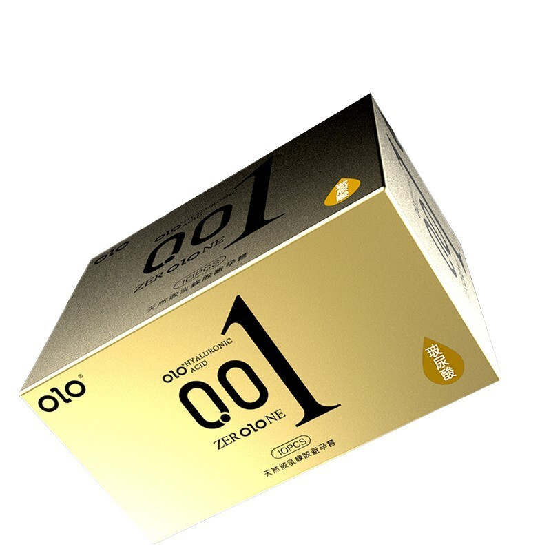 【大颗粒刺激】OLO 新三款001果冻盒金色 成人用品计生安全套避孕情趣套套 安全套避孕套10只装