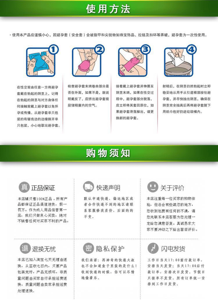 安全套正确使用方法